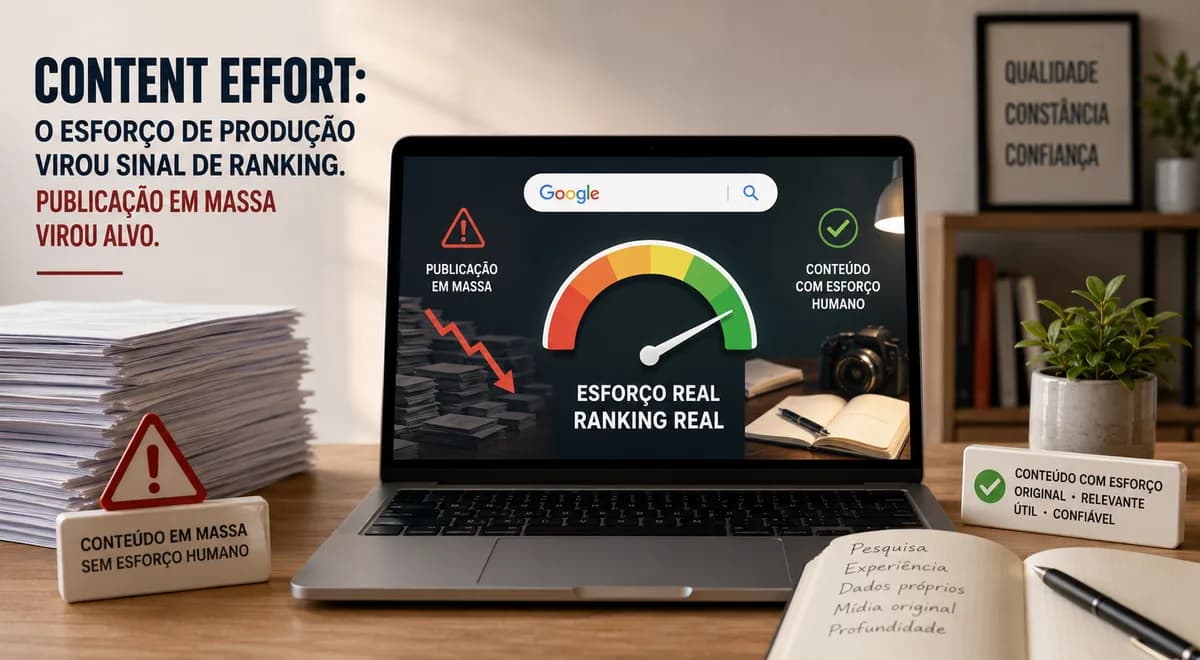 Content effort: o esforco de producao de conteudo como sinal de ranking do Google