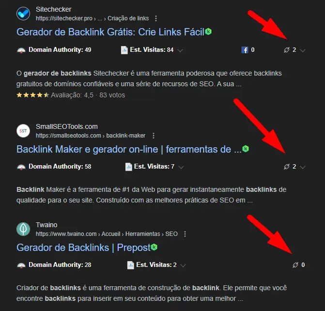 Geradores de backlinks